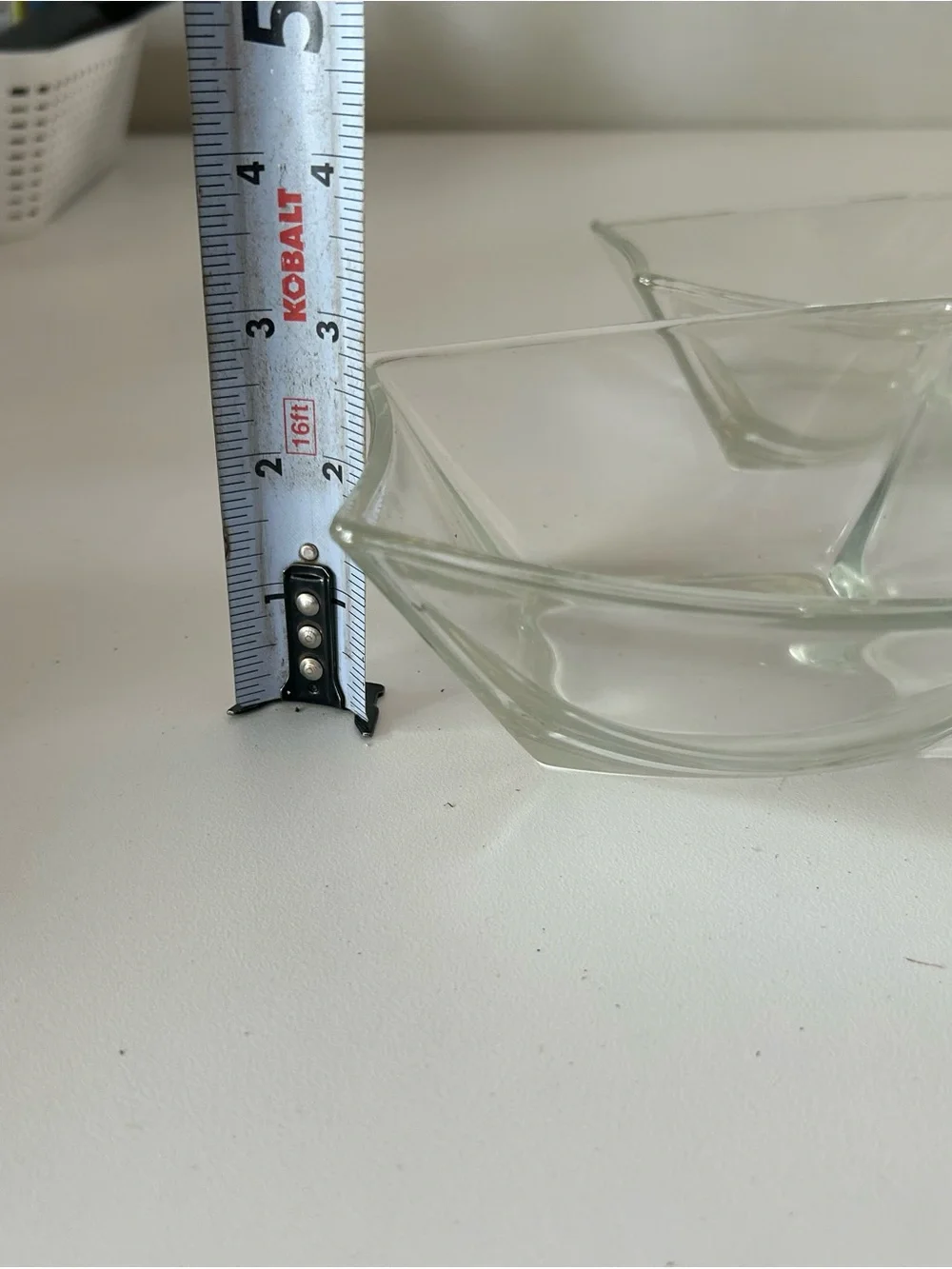 Clear Glass Square Bowls Set of 3